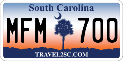SC license plate MFM700
