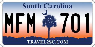 SC license plate MFM701