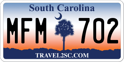 SC license plate MFM702