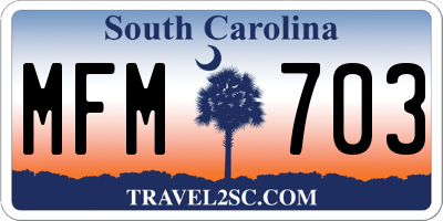 SC license plate MFM703
