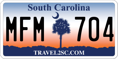 SC license plate MFM704