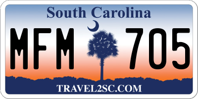 SC license plate MFM705