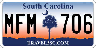 SC license plate MFM706