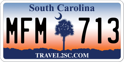 SC license plate MFM713