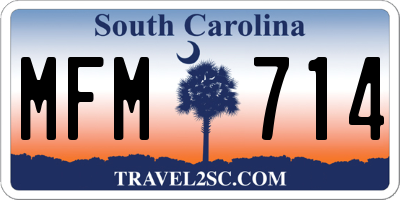 SC license plate MFM714