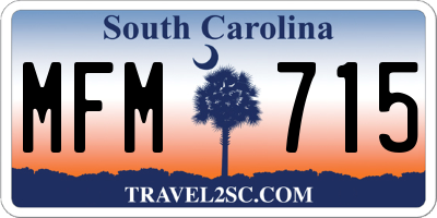 SC license plate MFM715