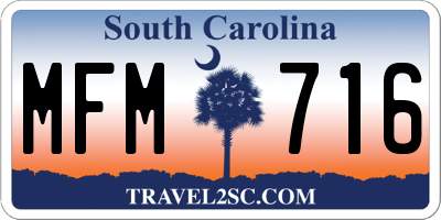 SC license plate MFM716
