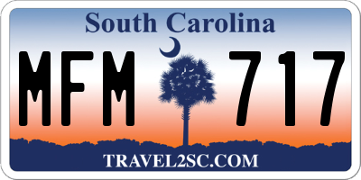 SC license plate MFM717