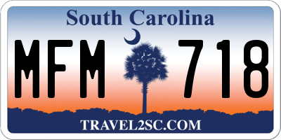 SC license plate MFM718