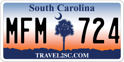 SC license plate MFM724