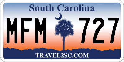 SC license plate MFM727
