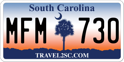 SC license plate MFM730