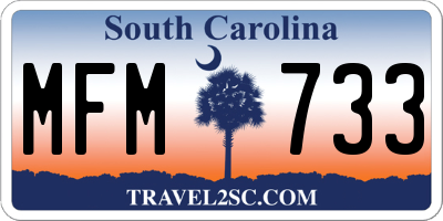 SC license plate MFM733
