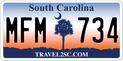 SC license plate MFM734