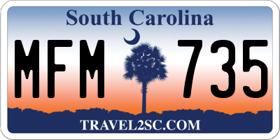 SC license plate MFM735