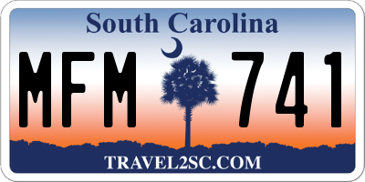 SC license plate MFM741