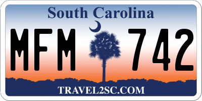 SC license plate MFM742