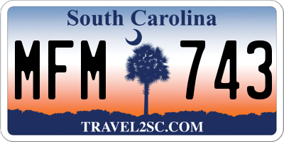 SC license plate MFM743
