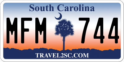 SC license plate MFM744