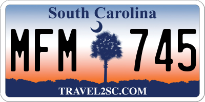 SC license plate MFM745