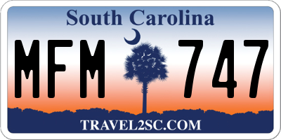 SC license plate MFM747
