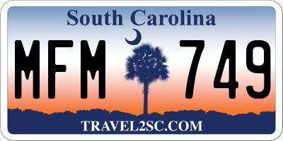 SC license plate MFM749