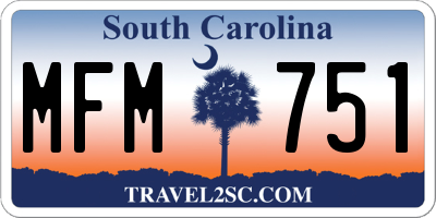 SC license plate MFM751