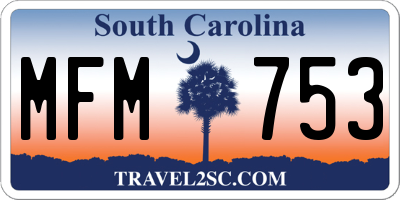 SC license plate MFM753
