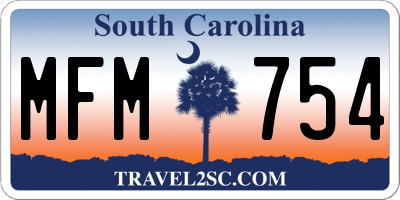 SC license plate MFM754