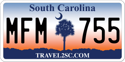 SC license plate MFM755