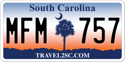 SC license plate MFM757