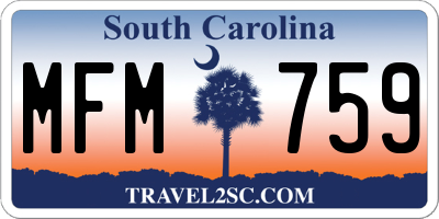 SC license plate MFM759