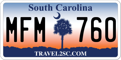 SC license plate MFM760