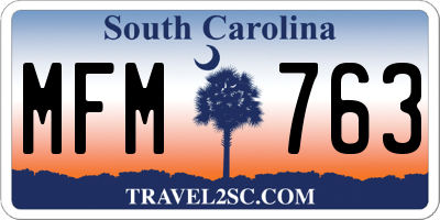 SC license plate MFM763