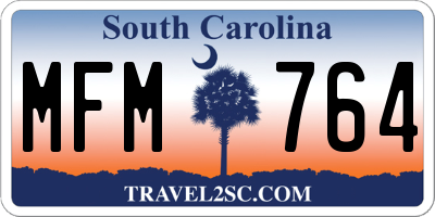 SC license plate MFM764