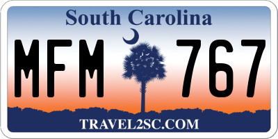 SC license plate MFM767