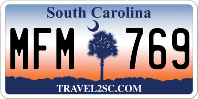 SC license plate MFM769