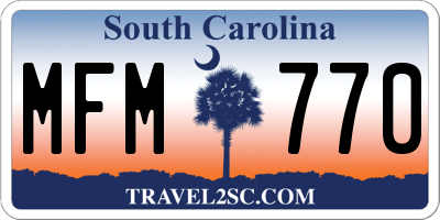 SC license plate MFM770