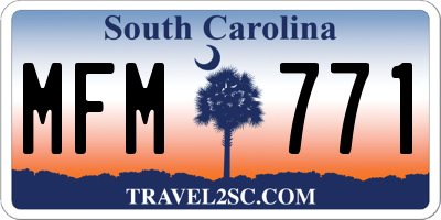 SC license plate MFM771