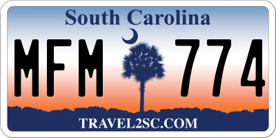 SC license plate MFM774