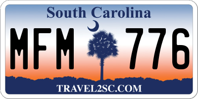 SC license plate MFM776