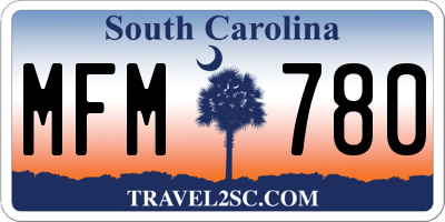 SC license plate MFM780