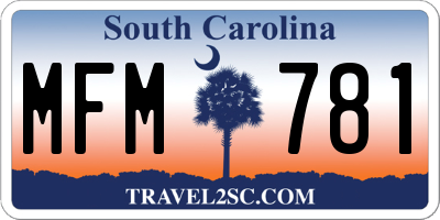 SC license plate MFM781