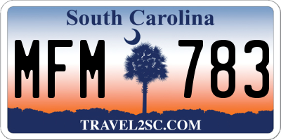 SC license plate MFM783