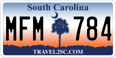 SC license plate MFM784