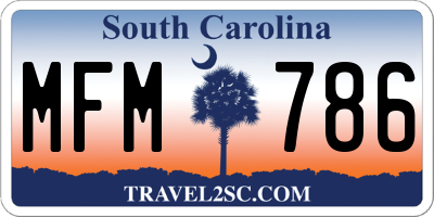 SC license plate MFM786