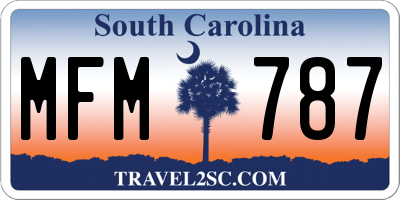 SC license plate MFM787