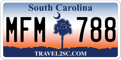 SC license plate MFM788