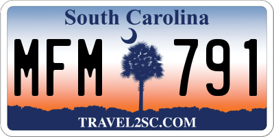 SC license plate MFM791