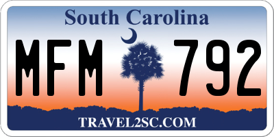 SC license plate MFM792